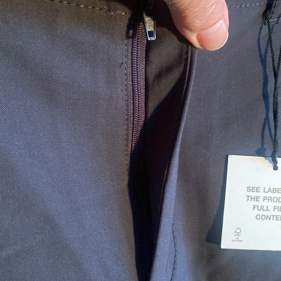 ZARA NWT Wool Blend Deep Charcoal Gray High Rise Straight Leg Trousers Size 6 - Picture 9 of 13